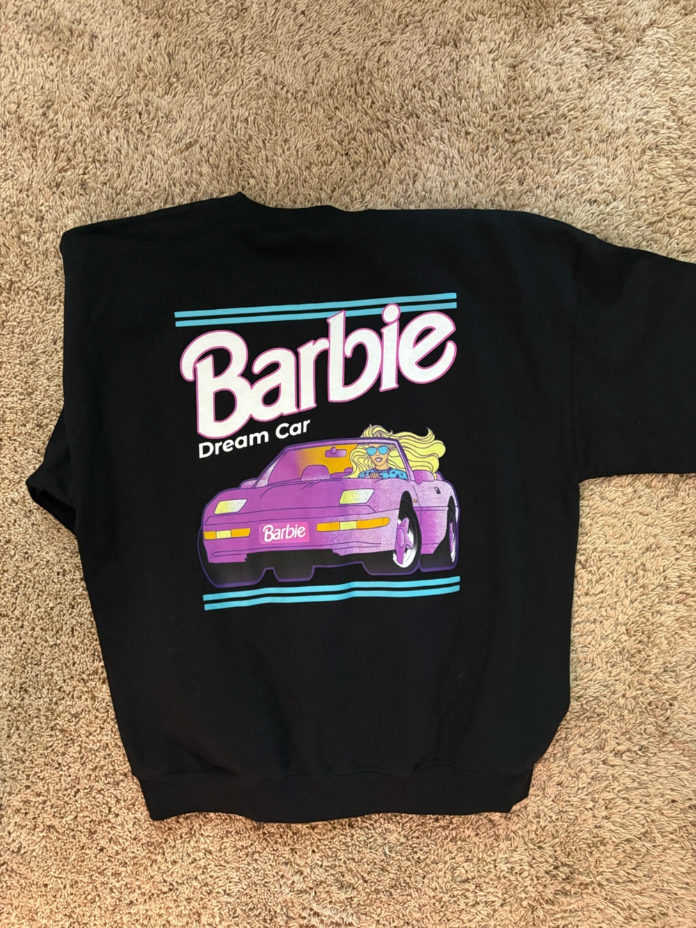 Barbie Dream Car Graphic Hoodie - Black with Pink & Purple